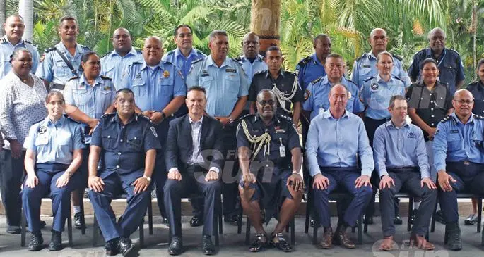 The Acting Commissioner of Police, Rusiate Tudravu (front row, center) with the Heads of Traffic Departments from around the Pacific at the Tanoa International Hotel in Nadi on November 4, 2019. Photo: Nicolette Chambers