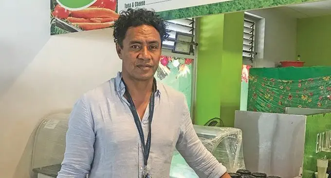 Apenisa Vodo at his Big Green Salad Bar outlet at FNPF Plaza Food Court, Suva. 