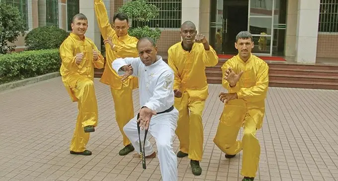 Pita Ramasima with other army officers from around the world learning the Chinese Wushu in China, in 2012.