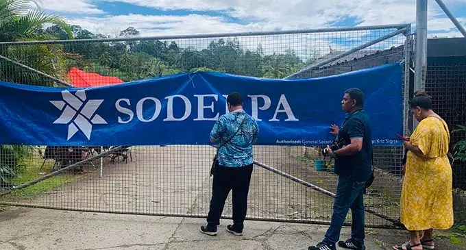 Media personnel's outside SOLDEPA AGM at Novotel Lami Convention Centre. Photo Fonua Talei 
