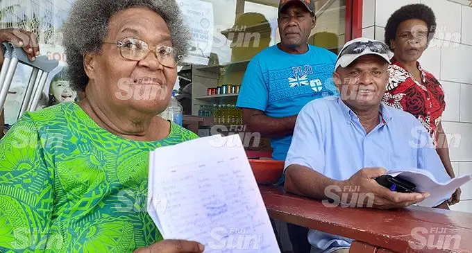 From left: Susana Radini Amorosi Sovotabua, Ro Mocelutu Mataitini and Diana Tinai were some of the people who signed the petition against the use of the old Navua Hospital as a quarantine facility on February 15, 2020.  Photo: Ronald Kumar