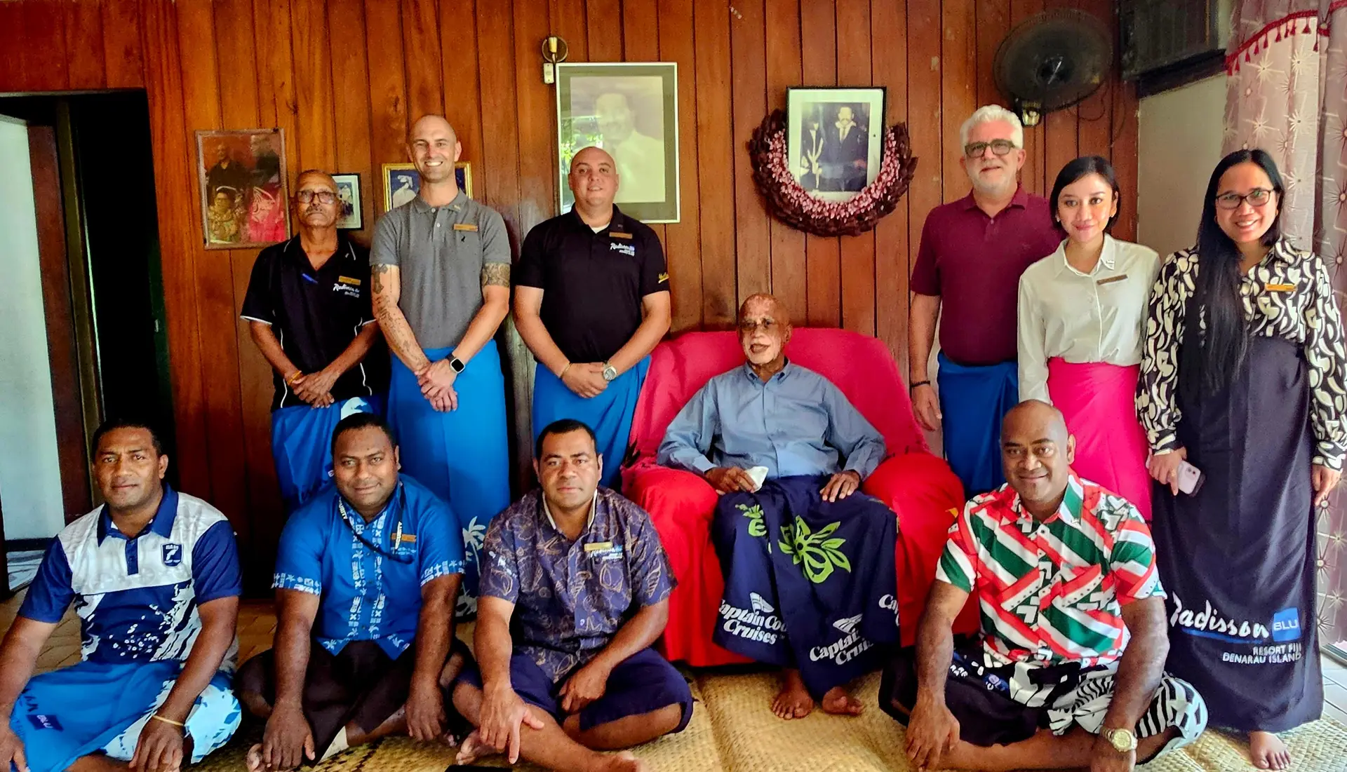 Radisson Blu, general manager Charles Homsy with staff, including members of the resort’s executive team and the Tui Nadi, Ratu Vuniani Dawai. 