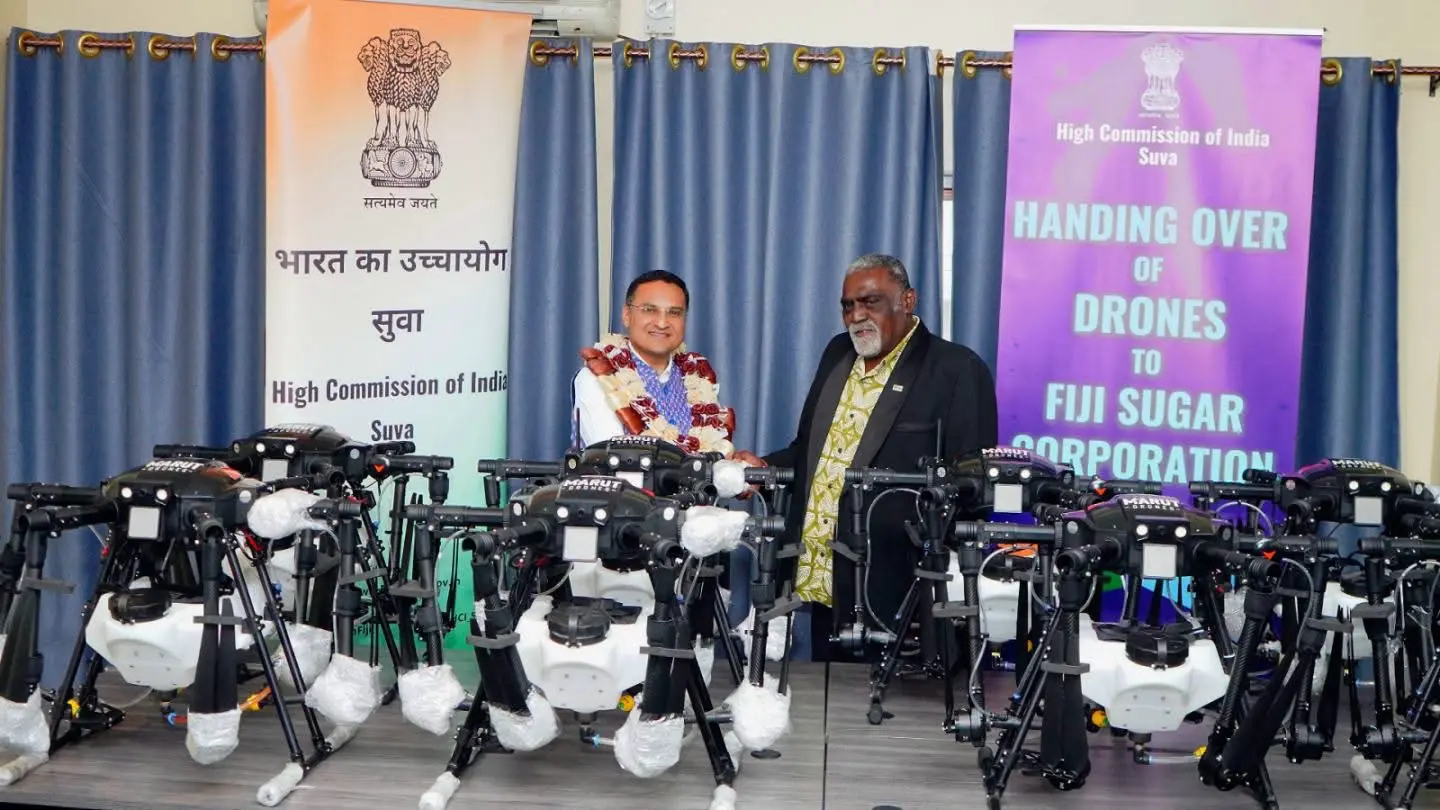 The drones are expected to support efforts to improve sugarcane production, with a team of trainers from India due to visit Fiji to train local operators in their use.