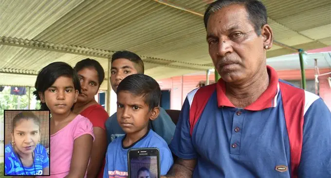 Sani Lal (right) with his children. INSET: Shaleshni Narayan, 45.  Photo: Waisea Nasokia
