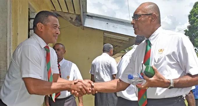Republic of Fiji Military Forces Commander Viliame Naupoto meeting soldiers after the church service at Sukanaivalu Barracks in Labasa on December 15, 2019. Photo: Selita Bolanavanua