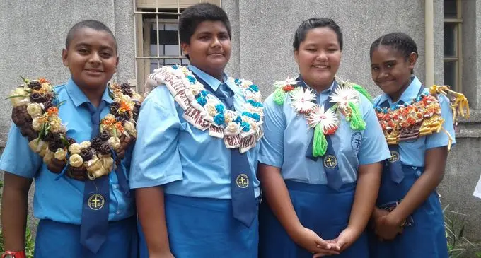 From left: Holy Trinity Anglican School deputy headboy William Vulivuli, headboy Aaron Rogers, headgirl Grace Fong and deputy headgirl Asarela Namosimalua. Photo: Shirika Shalini