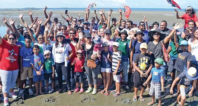 Some of the Fiji Airways staff members, Ministry of Forestry staff members and the Crusaders team after planting mangrove plants along the Suva foreshore on June 1, 2019. Photo: Ronald Kumar. Fijian-born Crusaders player Manasa Mataele planting mangrove seedlings with Fiji Airways and Ministry of Forestry staff along the Suva foreshore on June 1, 2019. Photo: Ronald Kumar.