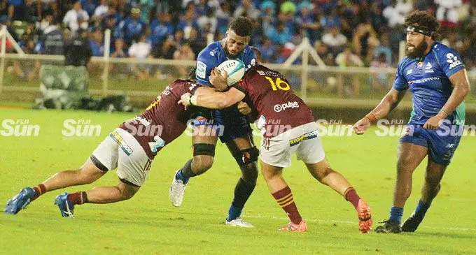 Action from the Fiji Drua vs Highlanders match. Photo: Ronald Kumar
