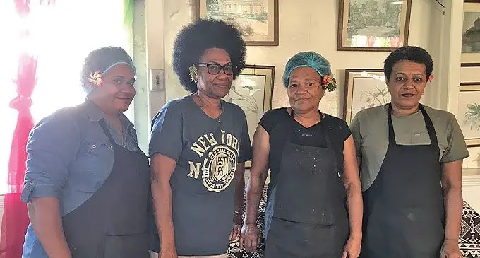 Naova’ke Uptown Cafe staff, from left, Susana Watirakala, manager Reijieli Gucake, Mereselina Tavaita and Maria Fifi. Photo: Kelera Tuisawau