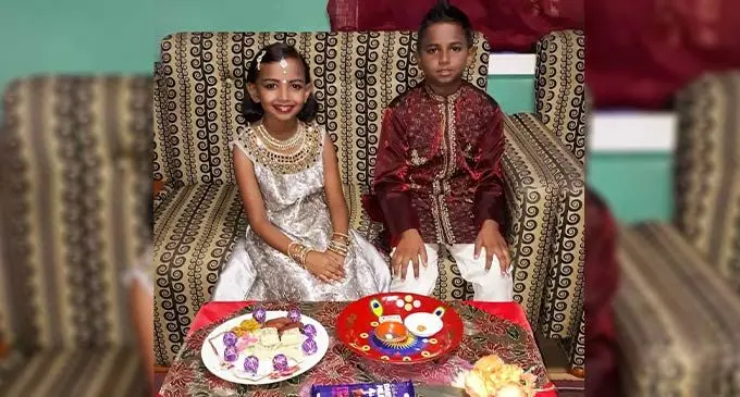 Ashlin Kumar, 8 with her brother Abhinav Kumar, 11.