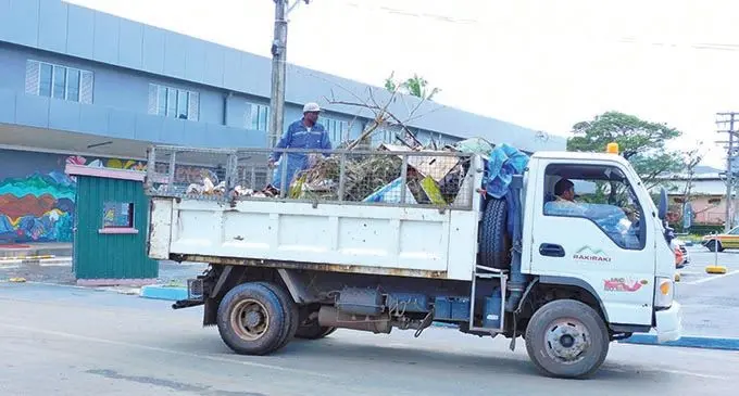 Rakiraki Town Council workers cleaning up after Cyclone Yasa on December 19, 2020.  Photo: Susana Hirst-Tuilau