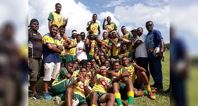 Ra High Under-19 players after their win over Nasinu Secondary School at Bidesi Park, Suva, on September 24, 2022. Photo: Sereana Salalo.