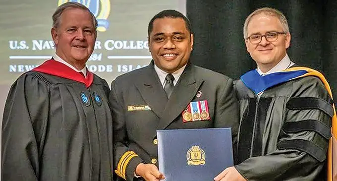 Lieutenant-Commander Osea Natuva graduated from the United States Naval War College in Newport, Rhode Island, USA.  Photo: RFMF Naval Division