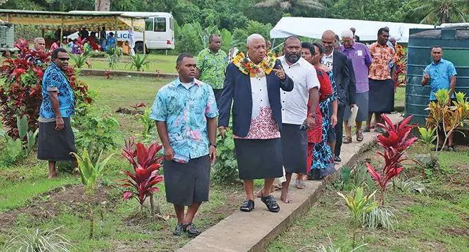 Prime Minister Voreqe Bainimarama and Minister for Health and Medical Services Dr Ifereimi Waqainabete in Ra for the opening of the refurbished Nasau Health Centre on October 24, 2022. Photo: Josefa Babitu