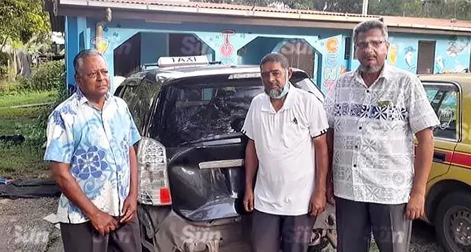 Fiji Taxi Association treasurer Bal Naidu (left), and Taxi operator/driver Altaf Khan in Nadi. Photo: Waisea Nasokia