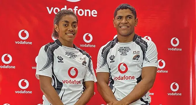 Fiji Schoolgirls and boys captains Ruth Raketekete (left) and Tomasi Seru. Photo: Sereana Salalo