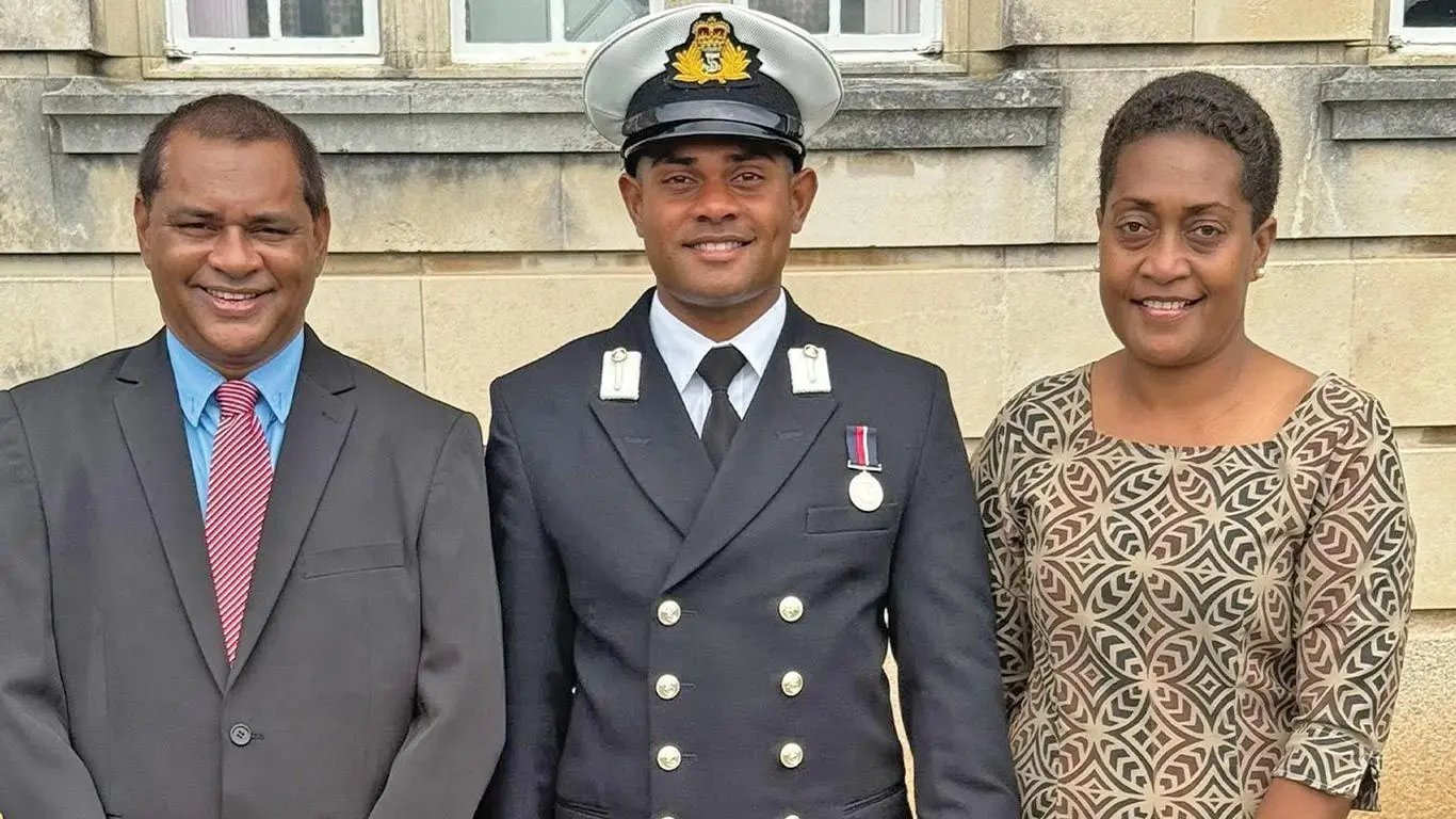 Stanley Simpson (dad), Gradute Fiji Midshipman, Mitchell Simpson and (mom) Siteri Simpson.