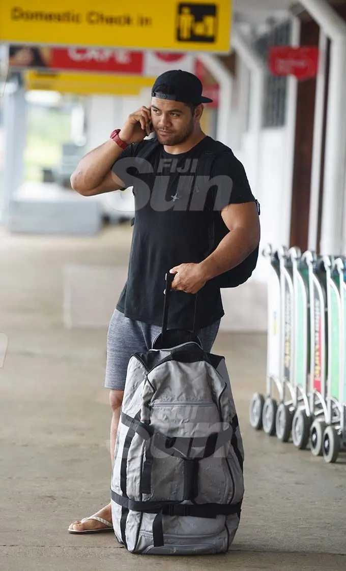 Stranded at Nausori International Air-port Tongan National, Duane Aholelei calling for help after all flights were cancelled due to TC Sarai on December 27, 2019. Photo: Ronald Kumar.