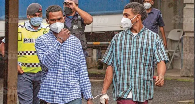 Joji Sai (Left) and Laisiasa Gurai appear at Suva Magistrates Court on May 15th 2021. Photo: Leon Lord