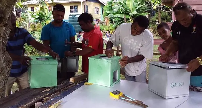 Participants at the rocket stove workshop in Macuata that was funded by the United Nations Development Programme. Photo: Laisa Lui