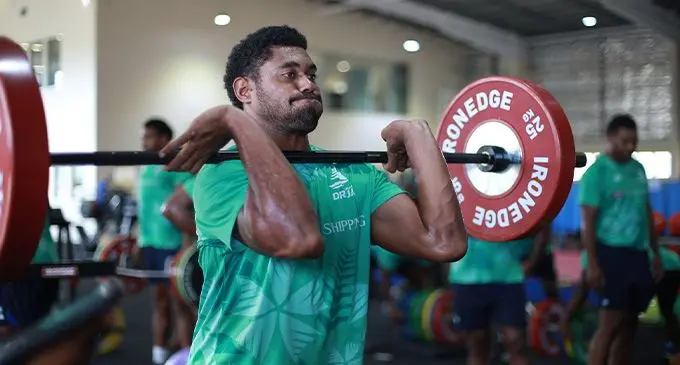 Swire Shipping Fijian Drua fullback Ilaisa Droasese training at their home base in Legalega, Nadi on February 28, 2023. Photo: Fijian Drua Media