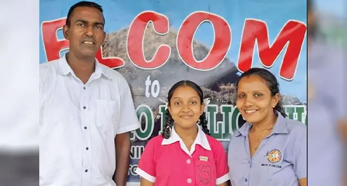 From Left: Wainikoro Public School head teacher Rajesh Kumar with Year Eight topper Rayna Chand and her mother Shareeni Lal in Wainikoro, Labasa on November 26, 2024.