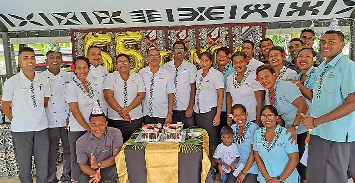 Staff of Tanoa Rakiraki Hotel celebrate the hotel’s 55th anniversary.