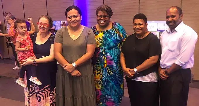 National Disaster Management Office director Vasiti Soko (third from left), with guests and stakeholders of the World Food Programme at the Grand Pacific Hotel on October 19, 2022. Photo: Josefa Babitu