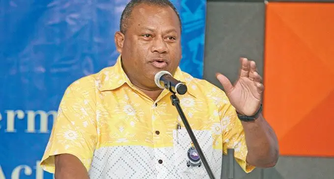 Minister for Defence and National Security Inia Seruiratu during the Fiji Police Force National Community Policing at the Pearl Resort in Pacific Harbour on Thursday.  Photo: Police Media Cell.