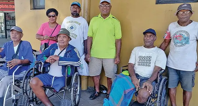 Members of the Lovu Golden Oldies in Lautoka city eagerly waiting for social welfare money. Photo: Mereleki Nai