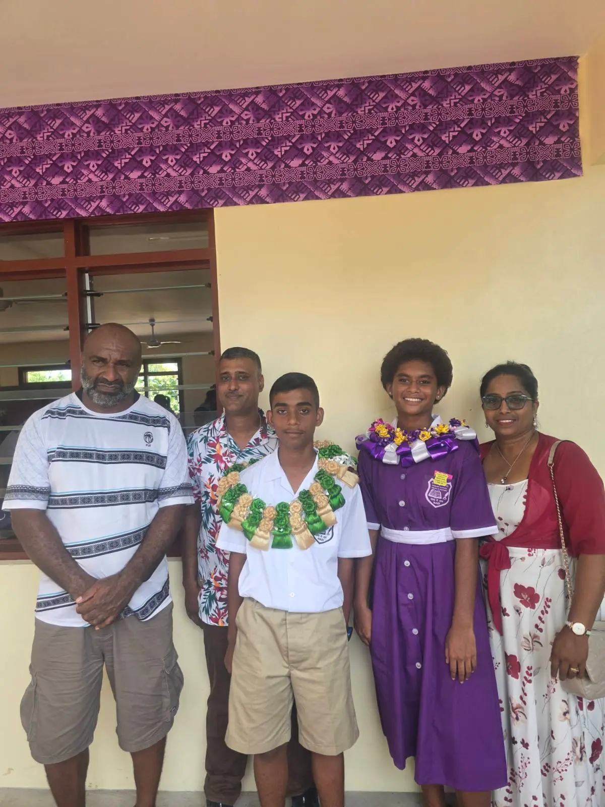 Korovuto Primary School head boy Ravishal Kumar with head girl Vasemaca Ratu.