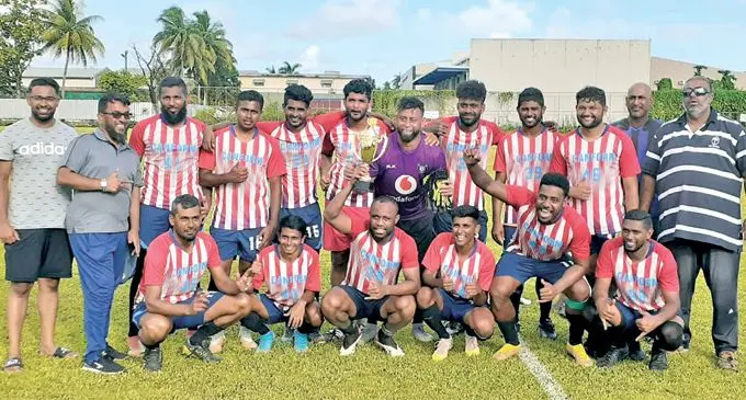 The North Pole team and officials at the Fiji FA grounds in Vatuwaqa, Suva, after winning the Suva league competition. Photo: North Pole FC