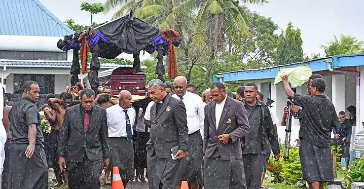 Pall-bearers carried the coffin of their chief, the late Tui Vitogo, Ratu Wiliame Ratudale Sovasova at his village in Lautoka.