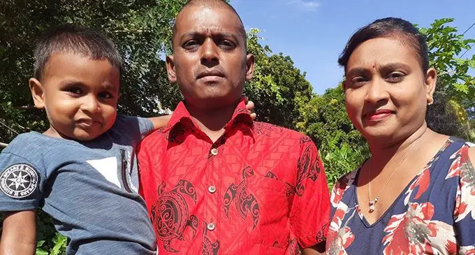 Gayleshni Kumar with her family - husband Rohit Kumar and their son Rahil Rakshit Kumar 
