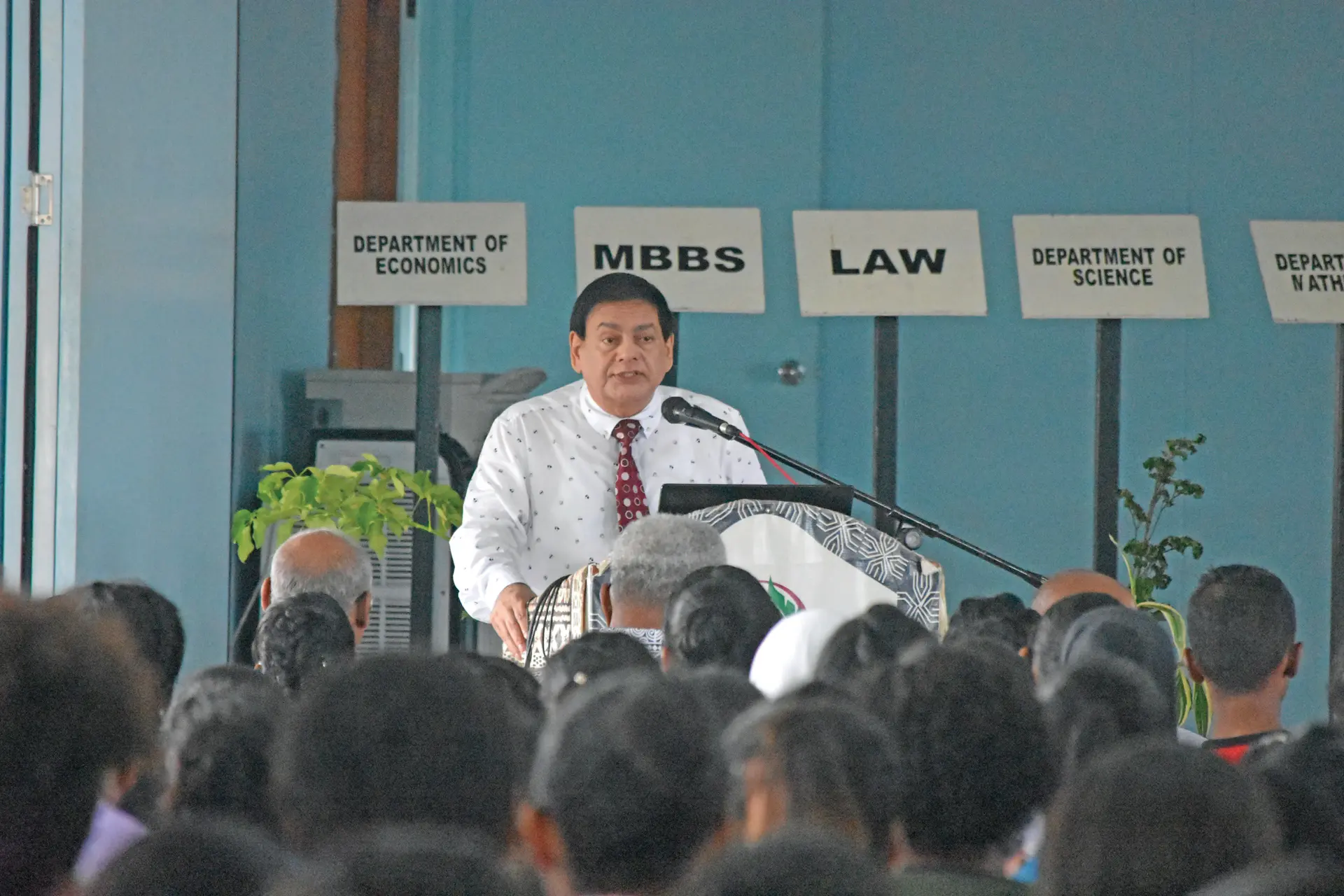 University of Fiji vice chancellor Professor Prem Misir during the student orientation programme in Saweni