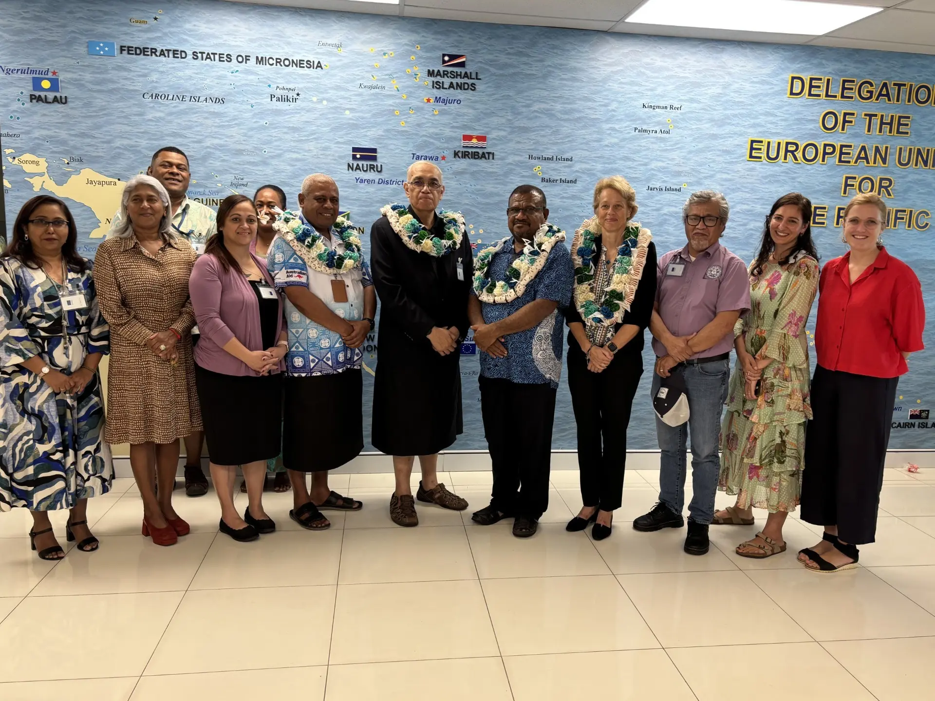 USP Pro-Chancellor and Chair of Council Siosiua Tuitalukua Tupou Utoikamanu, (6th from right) along side with other stakeholders on March 02, 2026.