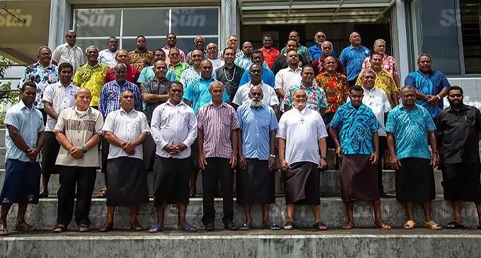 Participants during the Catholic men’s convention at Saint Joseph’s Secondary School on Sunday, December 12, 2021. Photo: Leon Lord