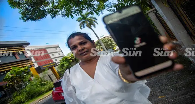 Ruksana Begum who was bullied on  social network outside the Human Rights commission office in Suva on January 28 2022, Photo- Leon Lord
