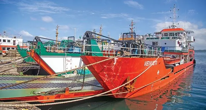 MV Veivueti at Port Mua-i-Walu. Photo: Leon Lord