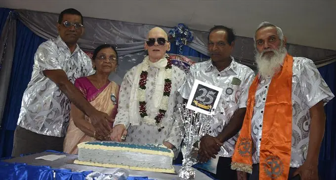 From left: Nadroga Arya College Principal, Dharam Singh, Mr & Mrs Chand, Ramesh Chand, and Kamlesh Arya at Nadroga Arya College in Sigatoka. Photo: Mereleki Nai.