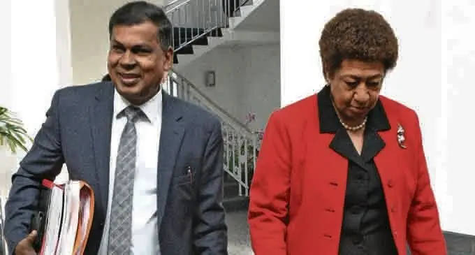 National Federation Party leader Biman Prasad and Oppostion leader Ro Teimumu Kepa.
