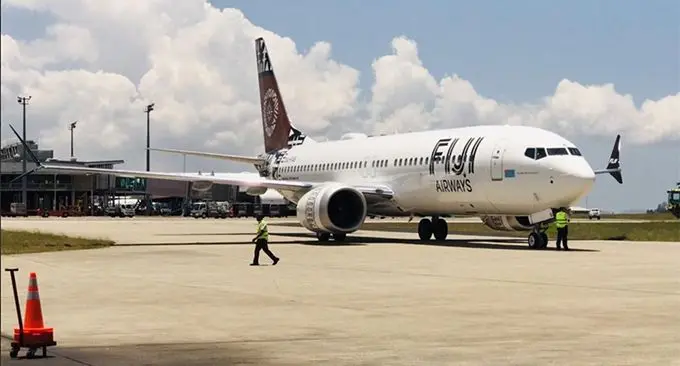 One of the Fiji airways Boeing 737 aircraft.