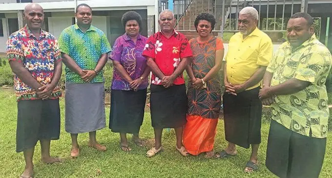 Some of the members of the academic committee of the Waitui Cluster in Rewa. From left: Apimeleki Domoni, Joape Toganivalu, Melaia Naivakasoso, Alipate Senikuta (co-ordinator), Marama Tuisese (president), Joseva Vesikara and Josefa Toganivalu. Photo: Nemani Delaibatiki