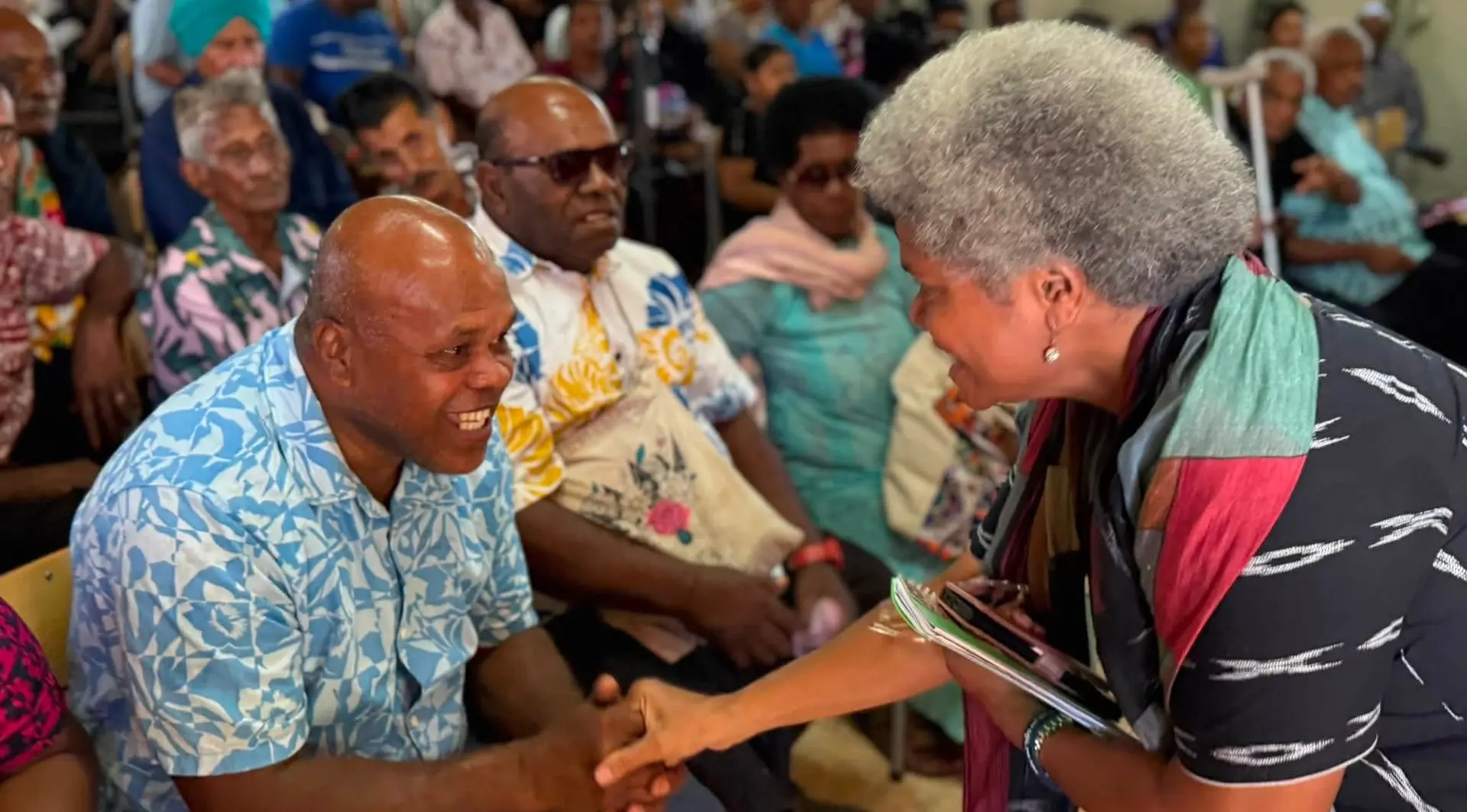 NFP vice president Lenora Qereqeretabua meets with party members in Rakiraki. Photo: NFP.