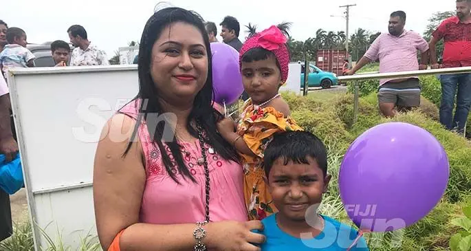 Beverly Prasad with daughter Amayra and son Ronick in Suva on January 11, 2020. Photo: Shreeya Verma