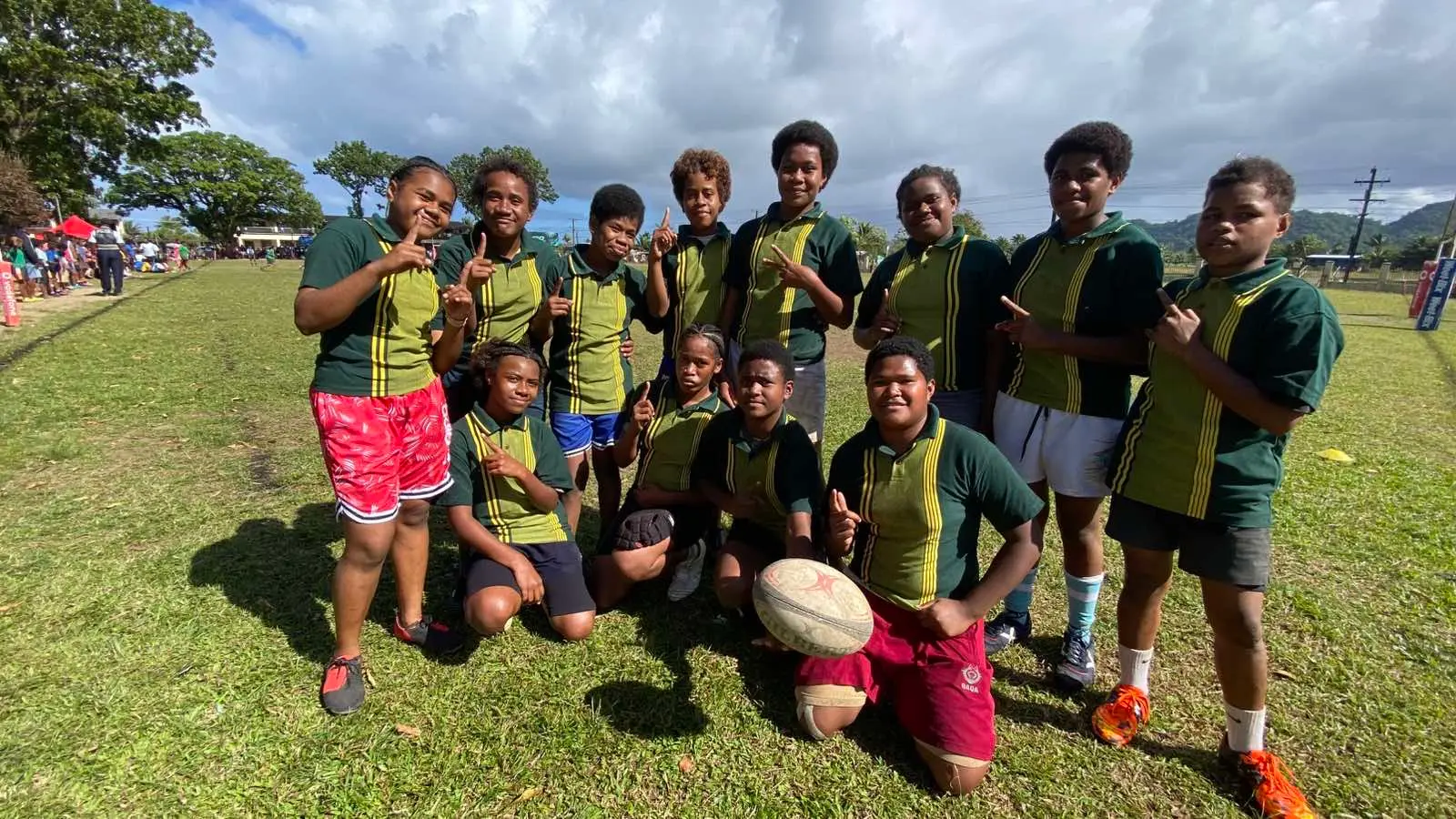 Rampur Primary School Under-14 girls during the two-day Kaji Rugby festival at Rampur Primary School grounds, Navua on July 16, 2026. Photo: Leon Lord