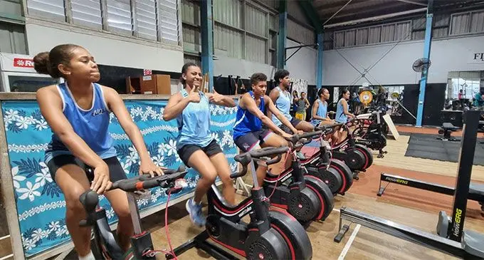 Baby Pearls players going through their training drill in Suva. Photo: Netball Fiji 