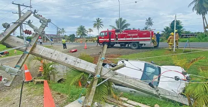 Site of the accident at Navua on April 16, 2023. Photo: Leon Lord