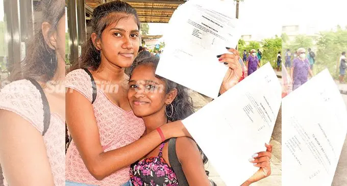 DAV college year 13 students Monisha Devi (left) and Kushbu Chand celebrate after receiving their Year 13 results from Ministry of Education result centre in Suva. Photo: Ronald Kumar