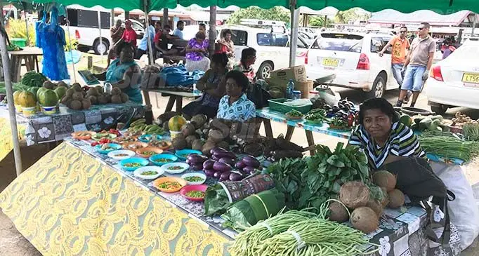 Savusavu Market Vendors in front of the Savusavu Town Council office. Photo: Shratika Naidu